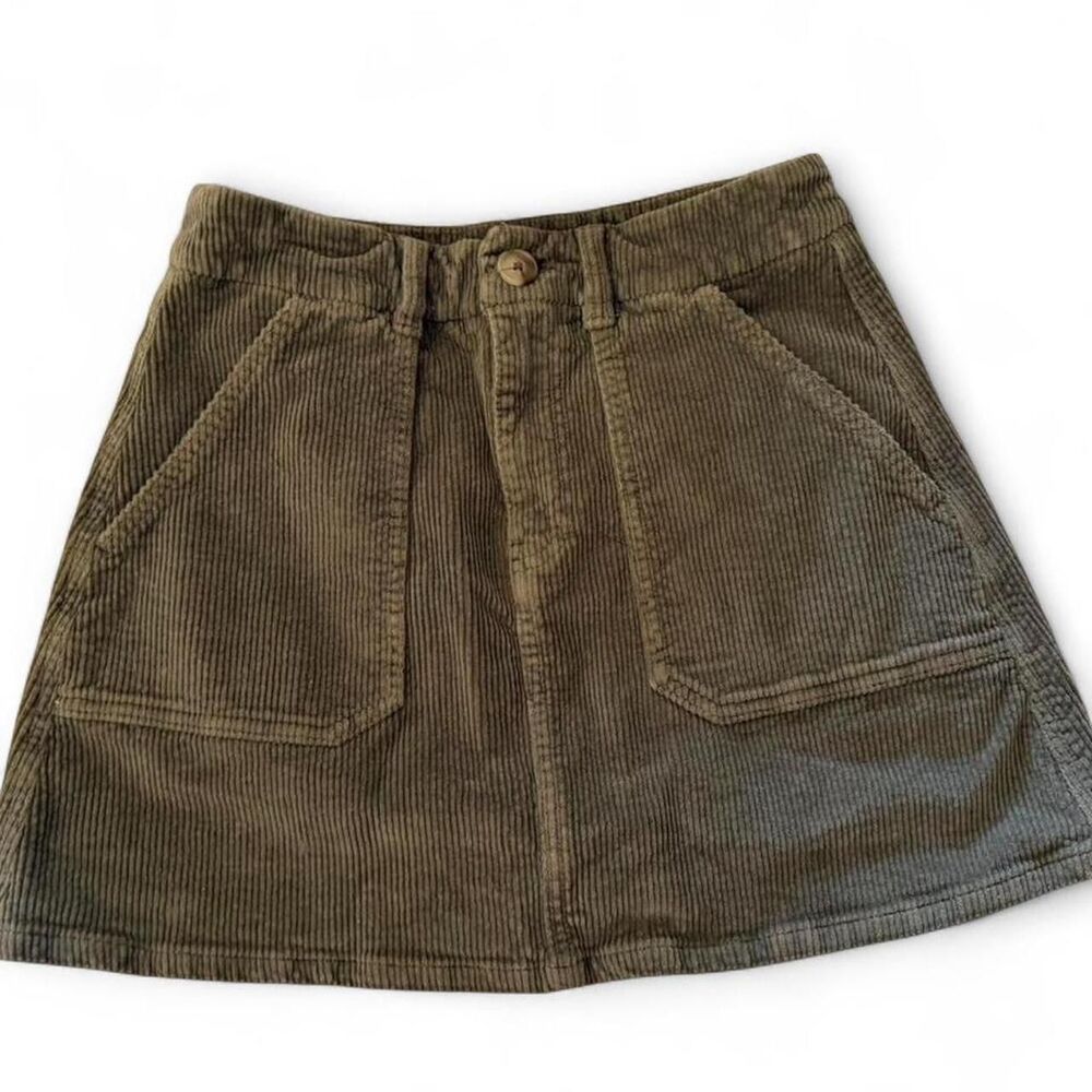 🇺🇸 American eagle-outfitters Women's Green and Khaki Skirt